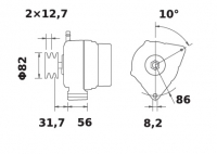 Lichtmaschine 12V/95A f.Iskra IA1354 11.203.551 11203551 AAK5708 MG349 0011035380 11035380 DRA1332 LRA03618 - 1
