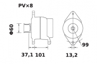 Lichtmaschine 12V/200A f.Iskra IA1357 11.204.525 11204525 AAN5875 MG225 11203576 AAN5567 - 1