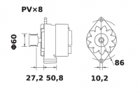Lichtmaschine 24V/50A f.Iskra IA1362 11.204.140 11204140 AAK3870 MG568 11203768 AAK1844 - 1