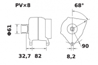 Lichtmaschine 12V/200A f.Iskra IA1379 11.204.394 11204394 AAN5829 11203772 AAN5727 11204236 AAN8148 - 1
