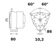 Lichtmaschine 12V/55A f.Iskra IA1381 11.204.695 11204695 MG118 11.204.124 11204124 AAK3861 MG692 1120315 11203634 AAK3190 112036 - 1
