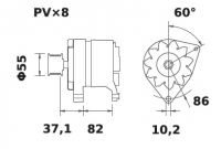 Lichtmaschine 12V/65A f.Iskra IA1392 11.204.324 11204324 AAK4807 11203815 AAK1864 - 1