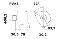 Lichtmaschine 24V/55A Iskra IA1211 11.204.116 11204116 AAK5808 MG69 11203441 AAK5584 11203913 AAK5771 320/08611 320/08650 - 1