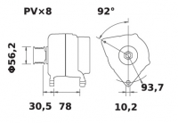 Lichtmaschine 12V/95A Iskra IA1212 11.204.115 11204115 AAK5807 MG74 11203440 AAK5583 11203812 AAK5758 DRA0823 320/08610 320/0864 - 1