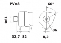 Lichtmaschine 12V/120A f.Iskra IA1224 11.203.822 11203822 AAK5759 MG286 11203853 AAK5763 MG687 11203494 AAK5592 11203730 AAK5746 - 1