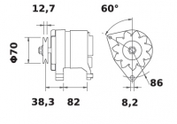 Lichtmaschine 12V/80A f.Iskra IA1227 11.203.375 11203375 AAK4336 MG161 - 1