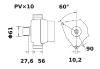 Lichtmaschine 12V/150A f.Iskra IA1245 11.204.398 11204398 AAN5831 MG738 11203432 AAN5522 MG616 - 1