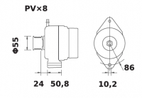 Lichtmaschine 12V/120A f.Iskra IA1286 11.203.434 11203434 AAK5581 MG561 - 1