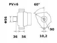Lichtmaschine 12V/120A f.Iskra IA1110 11.204.147 11204147 AAN5306 MG574 11203115 AAN5132 11203858 AAN5759 - 1