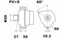 Lichtmaschine 12V/120A f.Iskra IA1111 11.204.145 11204145 AAN5304 MG571 11203110 AAN5127 MG669 11203855 AAN5756 - 1