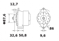 Lichtmaschine 12V/80A f.Iskra IA1131 11.203.264 11203264 AAK4305 MG316 - 1