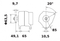Lichtmaschine 12V/95A f.Iskra IA1135 11.203.272 11203272 AAK5530 MG301 - 1