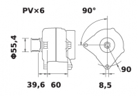 Lichtmaschine 12V/120A f.Iskra IA1163 11.204.156 11204156 AAN5315 MG576 11203288 AAN5178 11208.66 AAN5767 - 1