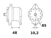 Lichtmaschine 12V/120A f.Iskra IA1181 11.204.686 11204686 AAK4937 MG581 11203324 AAK4319 11203657 AAK1812 11204306 AAK3897 - 1