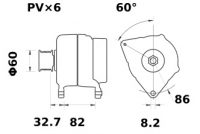 Lichtmaschine 12V/80A f.Iskra IA1187 11.203.328 11203328 AAK5549 MG306 - 1