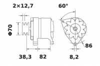 Lichtmaschine 12V/100A f.Iskra IA1189 11.203.308 11203308 AAK4315 MG292 - 1