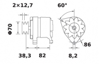 Lichtmaschine 24V/55A f.Iskra IA1190 11.203.353 11203353 AAK4332 MG307 - 1