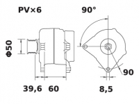 Lichtmaschine 12V/120A Iskra IA1191 11.204.158 1124158 AAN5317 MG26 11203299 AAN5183 11203868 AAN5769  021903017B 028903018C 028 - 1