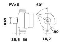 Lichtmaschine 12V/90A f.Iskra IA1004 11.203.004 11203004 AAK5305 MG594 11209001 AAK5501 - 1