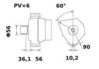 Lichtmaschine 12V/90A f.Iskra IA1005 11.203.005 11203005 AAK5306 MG352 - 1