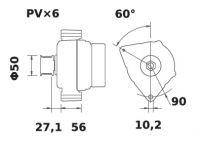 Lichtmaschine 12V/90A f.Iskra IA1006 11.203.006 11203006 AAK5307 MG398IA1001 11.203.001 11203001 AAT1313 MG351 11201383 AAT1128 - 1