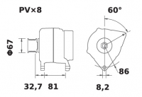 Lichtmaschine 12V/100A f.Iskra IA1019 11.203.087 11203087 AAK5354 MG246 - 1