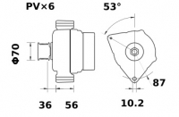 Lichtmaschine 12V/80A Iskra IA1040 11.203.054 11203054 AAK5329 MG96 0123310010 0123310012 96178428 96178429 436668 - 1