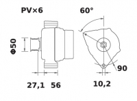 Lichtmaschine 12V/150A f.Iskra IA1044 11.204.150 11204150 AAN5309 MG570 11203164 AAN5147 11203861 AAN5762 - 1