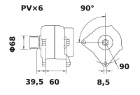 Lichtmaschine 12V/90A f.Iskra IA1065 11.203.079 11203079 AAK5350 MG254 - 1