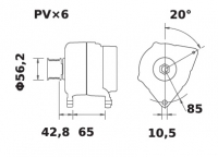 Lichtmaschine 12V/100A f.Iskra IA1069 11.203.193 11203193 AAK5395 MG310 - 1