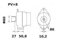 Lichtmaschine 12V/120A f.Iskra IA1073 11.203.181 11203181 AAK5388 MG327 7700068501 - 1
