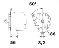 Lichtmaschine 12V/120A f.Iskra IA1082 11.203.402 11203402 AAK4346 MG201 11203151 AAK3380 11204051 AAK3819 11204710 AAK4947 - 1
