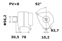 Lichtmaschine 12V/95A Iskra IA0908 11.204.138 11204138 AAK5813 MG38 11201908 AAK5175 11203811 AAK5757 320/08560 320/08560-S 320/ - 1