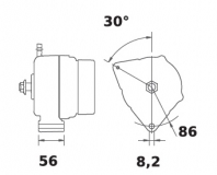 Lichtmaschine 24V/60A f.Iskra IA0918 11.204.584 11204584 AAK5852 MG179 11203100 AAK5365 MG667 11201918 AAK5178 IA0913 11.201.913 - 1