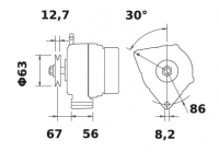 Lichtmaschine 12V/70A f.Iskra IA0955 11.201.955 11201955 AAK5183 MG397 194581 - 1