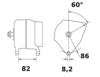 Lichtmaschine 12V/120A f.Iskra IA0970 11.203.388 11203388 AAK5562 MG308 11203033 AAK5323 MG663 11201970 AAK5189 11201976 AAK5193 - 1