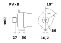 Lichtmaschine 12V/95A f.Iskra IA0830 11.201.830 11201830 AAK5157 MG108 - 1