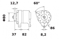 Lichtmaschine 12V/70A f.Iskra IA0832 11.201.832 11201832 AAK3301 MG159 - 1