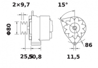 Lichtmaschine 24V/55A f.Iskra IA0854 11.201.943 11201943 AAK3337 MG385 11201854 AAK3303 - 1