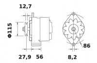 Lichtmaschine 12V/65A f.Iskra IA0880 11.201.946 11201946 AAK3340 MG388 11201880 AAK3314 7700058810 7700053087 - 1