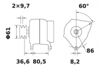 Lichtmaschine 12V/95A f.Iskra IA0881 11.201.881 11201881 AAK5166 MG407 6005028826 6106495M91 - 1