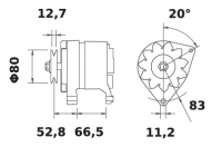 Lichtmaschine 12V/70A f.Iskra IA0883 11.201.883 11201883 AAK3119 MG409 - 1