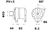 Lichtmaschine 12V/70A f.Iskra IA0890 11.201.890 11201890 AAK3122 MG428 - 1