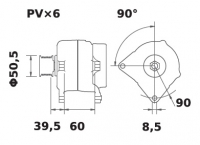 Lichtmaschine 12V/90A f.Iskra IA0898 11.201.898 11201898 AAK5171 MG381 11209002 AAK5502 - 1