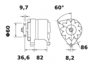 Lichtmaschine 12V/65A f.Mahle MG337 IA0566 11.203.396 11203396 AAK5565 MG337 11203155 AAK5376 11203655 AAK5734 11204040 AAK5797 - 1
