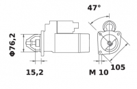 Anlasser 12V/0,9kw 10z f.Mahle MS179IS0483 11.130.963 11130963 AZE1210 11130483 AZE1515 998610700014 91AX11000JA - 1