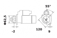 Anlasser 12V/0,9kw 9z f.Mahle MS182 IS0529 11.130.965 11130965 AZE1212 11130328 AZE1502 11130398 AZE1507 11130529 AZE1521 111305 - 1
