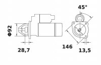 Anlasser 12V/2,8kw 10z f.Iskra IS0632 11.130.632 11130632 AZJ3206 MS149 168065M3 1691805R2 1808449R2 1868283M5 1893705T 3597371R - 1