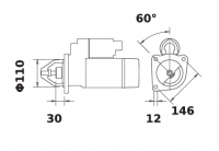 Anlasser 12V/3,0kw 11z f.Iskra IS0682 11.130.682 11130682 AZJ3227 MS317 - 1