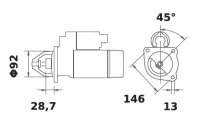 Anlasser 12V/1,8kw 10z f.Iskra IS0711 11.130.711 11130711 AZJ3248 MS343 1680064M1 1680065M3 1903119M91 3597426R2 3930505R1 53538 - 1